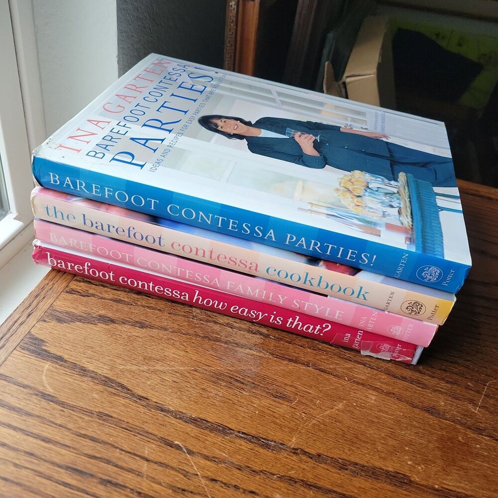 Barefoot Contessa Lot of 4 Cookbooks Ina Garten Hardcover Easy Family Parties